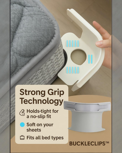 "BUCKLECLIPS" bedsheet fasteners